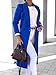 IDEALSANXUN Long Wool Coats for Women 2025 Fall Trench Coat Peacoat Double Breasted Blazer Jackets Overcoat Dress Winter Coat,Royal Blue,XXL