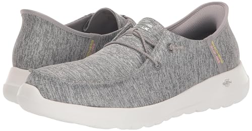 Skechers Women's Hands Free Slip-Ins Go Walk Joy Moc Toe Casual Shoe, Light Gray, 10 US