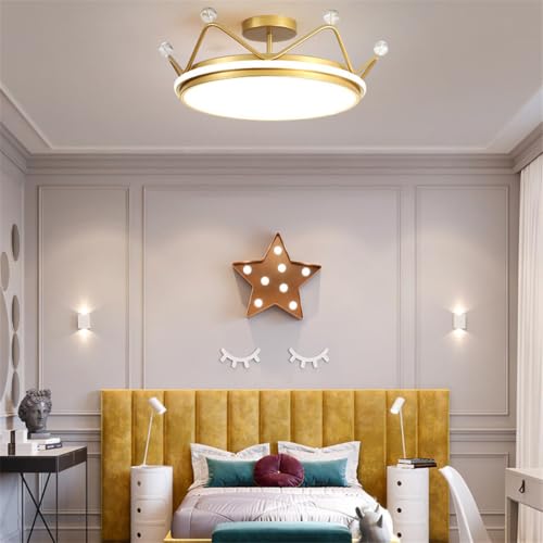 Plafonnier LED moderne chic doré 36W lustre dimmable de salon - 6