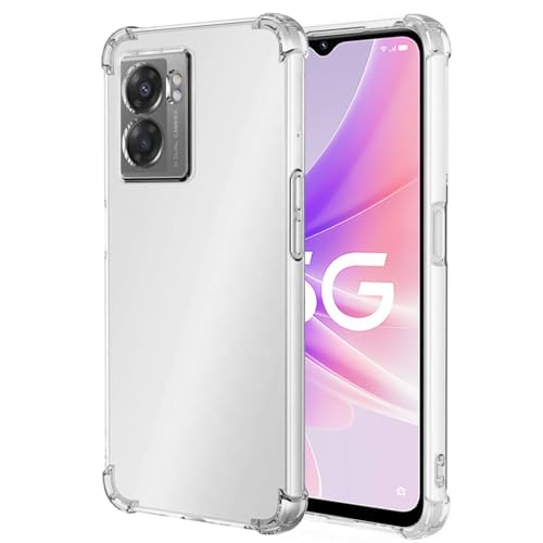 Wanyuexes Case for OnePlus Nord N300/for Oppo A57 5G/A77 5G/Realme Q5i 5G/Realme V23 5G/Realme V23i Clear TPU Phone Case Slim Protective Shockproof Transparent Cover for Oppo A57 5G Crystal Clear