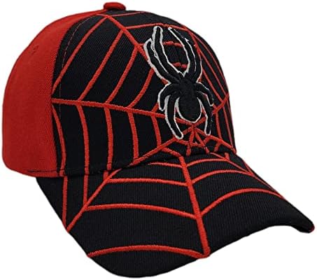 Kid's Youth Spider Man Hat - Adjustable Baseball Cap (Black Spider)
