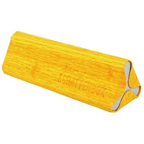 Glasses case "shadow box" | hardcase for spectacle and sunglasses | triangle with magnetic clasp | velvety soft with structured surface (yellow, S | 16 x 5,3 x 4,8 cm) Cover