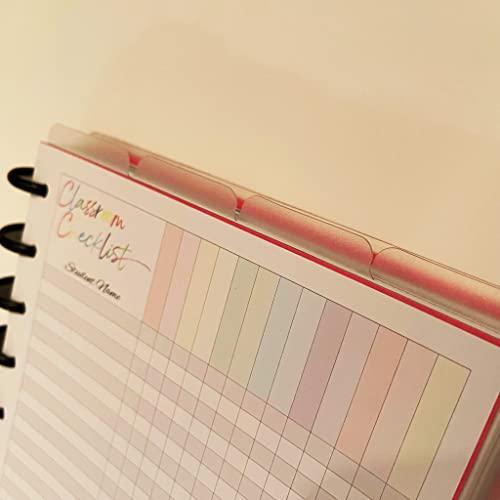 Dashboard Semi-Transparent Blank Top Index Dividers For 9-Discs Classic Happy Planners #TOP4