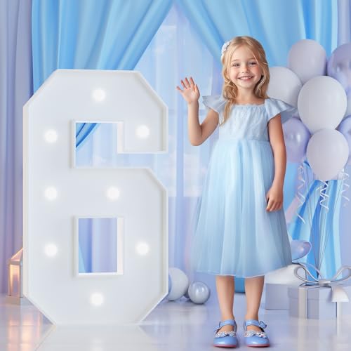 Tongjoy Marquee Numbers 3 Feet Tall Large Light up Numbers 6 for Decor