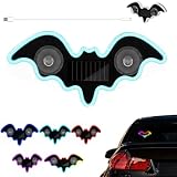Solar-Powered Bat Night Car Light Cool Glow Projection for Vehicles, Solar LED Umgebungsbeleuchtung Autolampe in Fledermausform, Kabellose Solar Fledermaus Lichter für Auto, Motorrad, LKW (Eisblau)