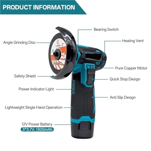 Amoladora angular de 12v inalámbrica y mini cortadora recargable para diamante 6
