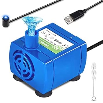 Cat Water Fountain Pump, Pet Water Fountain Pump Replacement Pump Motor for for Round, Cubic, Flower Cap Cat Fountain