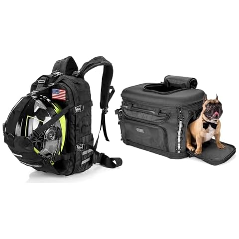 Hutigertech Large Capacity Backpack Helmet Backpack & Portable Pet Carrier for Motorcycle Cover