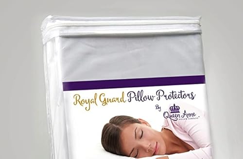 Pillow Protectors – Queen Anne Pillow Co. - Waterproof Pillow Covers 2 Pack – Washable Pillowcase Protectors – Hypoallergenic Bed Pillow Protectors with Zipper (King) -  Queen Anne Pillow Company, 4335830432