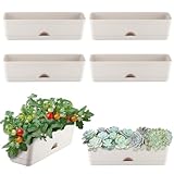 6 Pack Rectangle Planter 16x4.4 Inch Window Boxes Planters Rectangular Large...