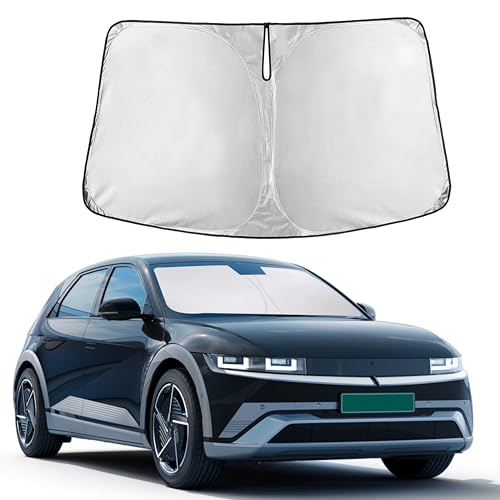 Image of Autovir Windshield Sun Shade Fit for 2022-2024 2025 2026 Hyundai Ioniq5 | Sunshade, Front Car Window Shades Sun Visor, Blocks UV Rays & Heat, Car Accessories