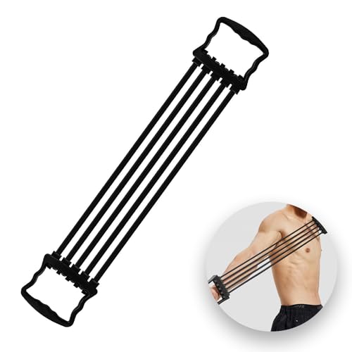 Fleymu Expander Fitness Muscle Pull Exerciser - Attrezzature per l'allenamento del torace, per la casa, la palestra, la spalla, l'allenamento dei muscoli delle braccia (nero)