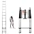 Aluminum Telescoping Ladder with 2 Hooks - 16.4ft Folding Ladder, 12 Steps, 330lbs Load Capacity, Easy to Store and Portable for Home and Attic
