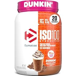 1 of Dymatize ISO100 Protein Powder +Energy, 100% Whey Isolate, Mocha Latte | 25g Protein, 95mg Caffeine, Hydrolyzed, Fast-Absorbing, Supports Muscle Health, 5.5g BCAAs, Gluten-Free, 20 Servings, 1.4 lb