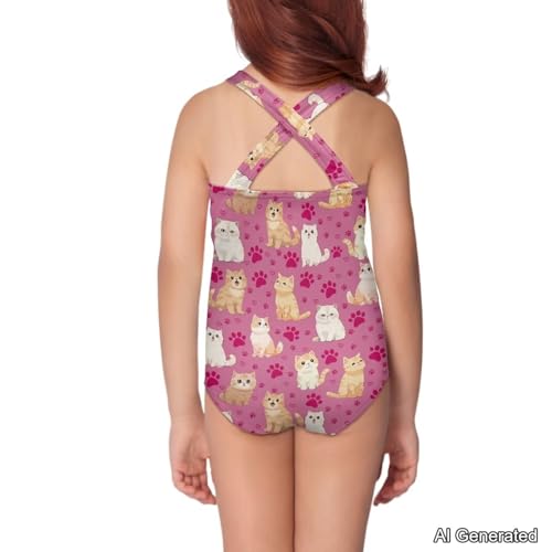 Image of Girls One Piece Swimsuits Sleeveless Lightweight Bathing Suit Beach Swim Suit Quick Dry Swimwear 5-14 Y
