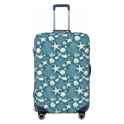 Luggage Cover Protector - Cartoon Starfish Shell Print Fit 22-24 Inch Suitcase Covers for Luggage