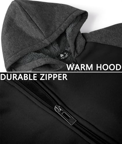 LLdress Boys Hoodie Kids Fleece Sherpa Lined Jacket Youth Zip Up Heavyweight Hooded Sweatshirt Teen Winter Warm Coat4