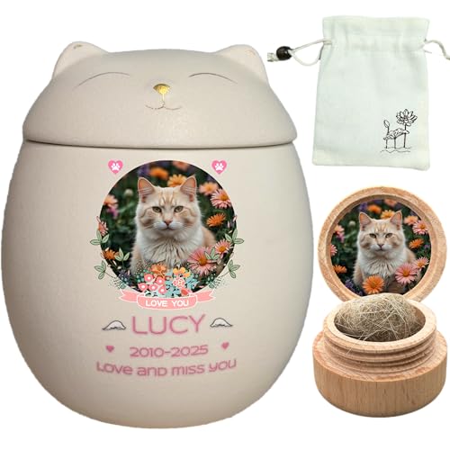 Custom Cat Urn,Pet Urn,Pet Urns for Cats,Pet Cremation Urn,Cat Urns for Ashes,Urns for Cats,Pet Urns for Cats Ashes,Ceramic Urn,Handmade Custom Personalized|White Cat