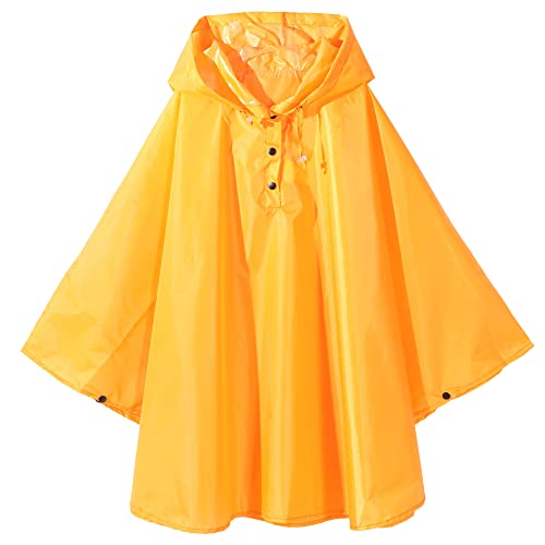 QIKADO Regenponcho Kinder Wasserdicht Fahrrad Wasserabweisend Poncho Jacke Mantel für Jungen Mädchen mit Kapuze Wasserdicht mit Kippschalter im Freien Orange/XL QIKADO Regenponcho Kinder Wasserdicht Fahrrad Wasserabweisend Poncho Jacke Mantel für Jungen Mädchen mit Kapuze Wasserdicht mit Kippschalter im Freien Orange/XL