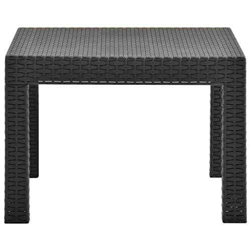 vidaXL Mesa de Jardín Centro Exterior Patio Terraza Balcón Café Té Sofá Muebles Mobiliario Duradera Robusta PP Gris Antracita 58x58x41 cm - imagen 7