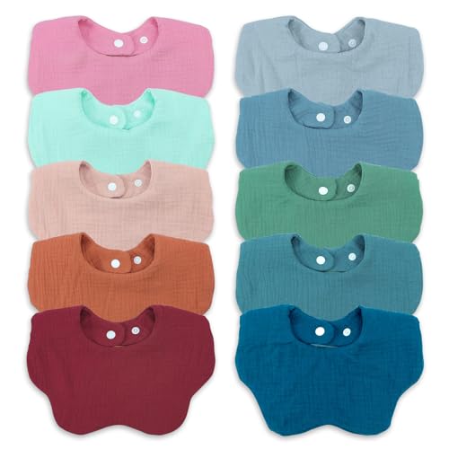 Image of Baby Bibs Muslin Drool Teething Drooling Bibs for Baby Girl Boy Muslin Cotton