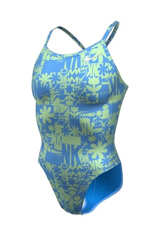 Nike Women's Hydrastrong Multi Print Racerback One Piece Swimsuit Vapor Green, 30