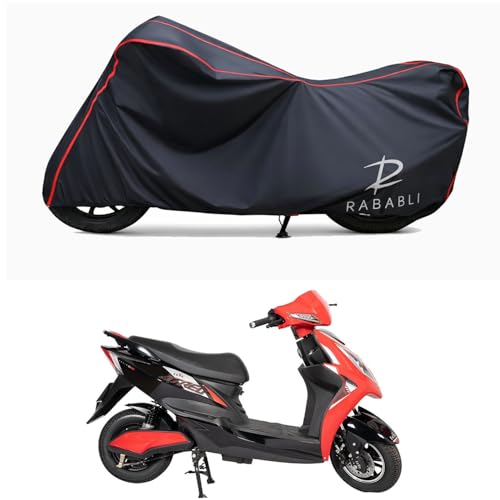Image of Waterproof Bike Body Cover Compatible for | EeVe Atreo | Taffeta Fabric, Red Piping Design, Bottom Elastic Fit | Dustproof, Sun UV & Rain Protection for All Bikes