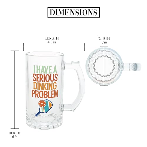 Vaso de cerveza de pickleball Pavilion 16 oz cristal resistente 6
