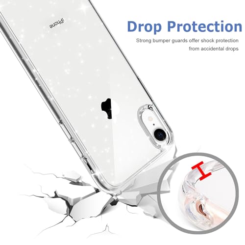 Image of TENOC Phone Case Compatible with iPhone XR, Glitter Case Clear Sparkling Protective Bumper Cute Cover for Girls Women
