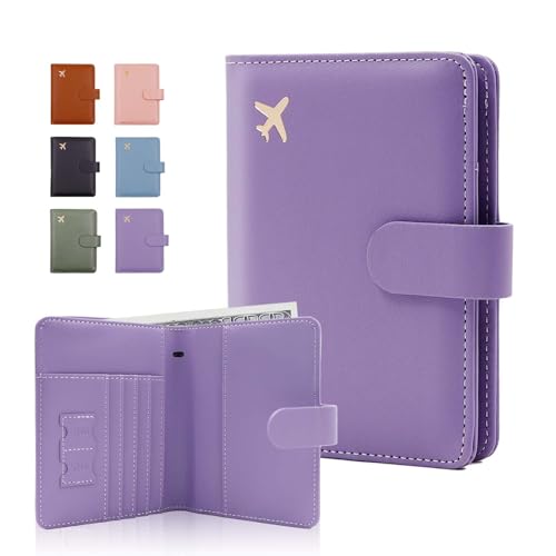 Image of Melsbrinna Premium Leather Passport Holder Covers Case, Waterproof Rfid Blocking Travel Wallet Passport Holder with Pen Holder, Cute Passport Book for Women /Men