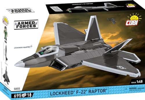 Cobi 5855 Lockheed® F-22® Raptor®, Einheitsgröße, Black & White