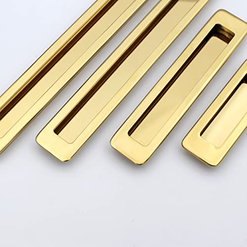 ABVIN PVD Gold Concealed Sliding Door Handle and Drawer Handles, Door Handle and Concealed Door Pull Handle, Handles for Sliding wardrobes (1 Pcs) (4.5 Inch)