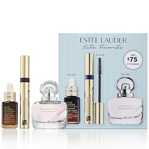 Este Favorites Gift Set | Amazon Exclusive 3-Piece Set with Full-Size Advanced Night Repair Serum Full-Size Sumptuous Extreme Mascara & Beautiful Magnolia Fragrance