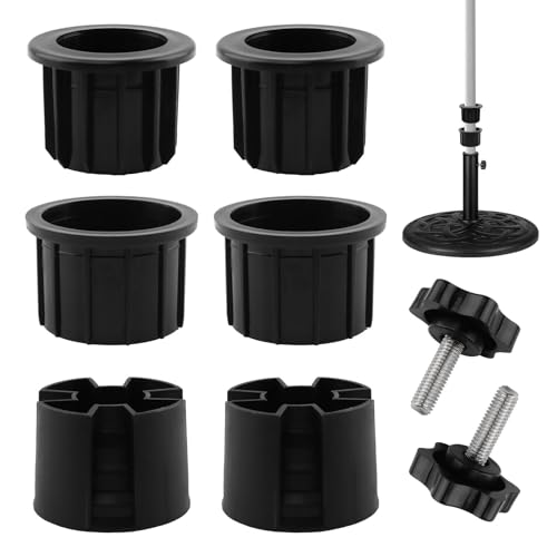 ELOAUNIRA 8 Pcs Umbrella Base Stand Replacement Parts Patio Umbrella Base Stand Hole Ring Plug Cover Heavy Duty Universal Parasol Base Replacement Parts for 38 mm and 48 mm Poles