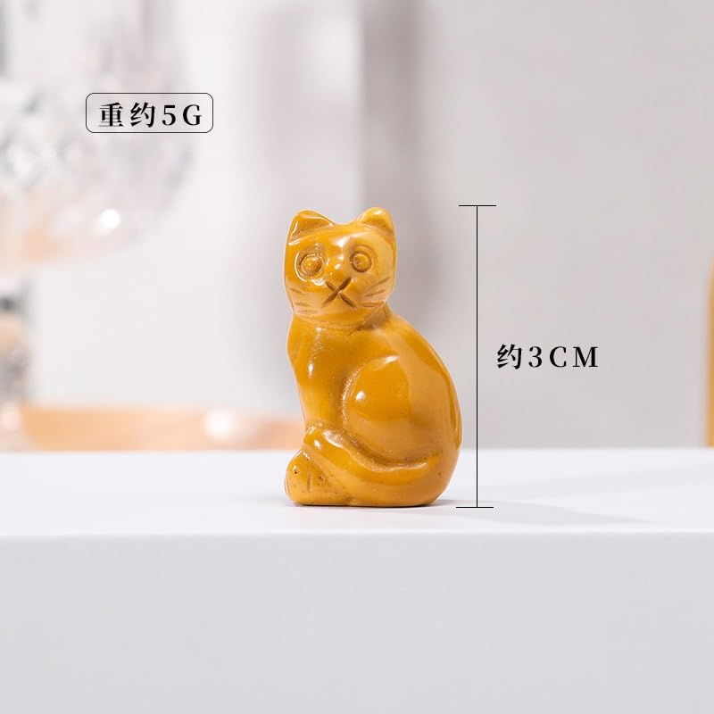 Amazon.co.jp: 天然クリスタル猫の置物 - オリジナル石鉱石翡翠家の