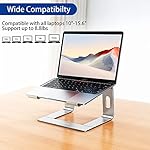 BESIGN LS03 Aluminum Laptop Stand, Ergonomic Detachable Computer Stand, Notebook Riser Compatible with Air, Pro, Dell, HP, Lenovo More 10-15.6" Laptops, Silver - Image 3