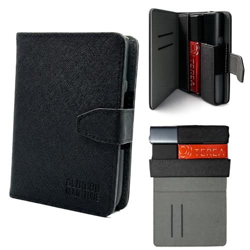 GC german Couture Etui Tasche kompatibel mit IQOS ILUMA ONE i ONE TEREA o. DELIA Sticks u. Zubehör mini Stickbecher Stickscrew (schwarz)
