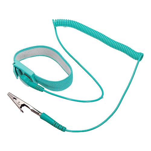MECCANIXITY ESD Anti Static Wrist Strap 6ft PU Adjustable Antistatic Bracelet Set Wired for Computer Electronics Repair Blue