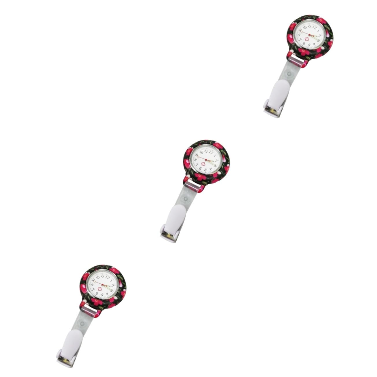 SOIMISS 3stücke Ethnic Flower Watch Tragbare Silikon Taschenuhr Für Präzise Zeitmessung Langlebig Und Stilvoll Für Pflegekräfte