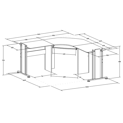 Large Corner Computer Desk Office Table with Glass Wings for Home Gamers Students Work Oak Effect - Piranha Furniture PC 42o