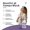 Menopausa Integratori Vampate, VAMPA BLOCK SLIM, 120 Capsule (4 Mesi), Azione 10 in 1, Favorisce l’equilibrio del peso corporeo, Integratore con Isoflavoni di Soia e Agnocasto, Vamp Control