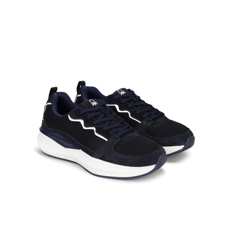 Image of United Colors of Benetton Mens United Colors of Benetton Colorblock Lace-up Round Toe Athletic Sneakers Sneaker