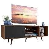 Madesa Mueble Mesa para TV Rack Dubai hasta 80 Pulgadas con Patas - Marrón/Negro
