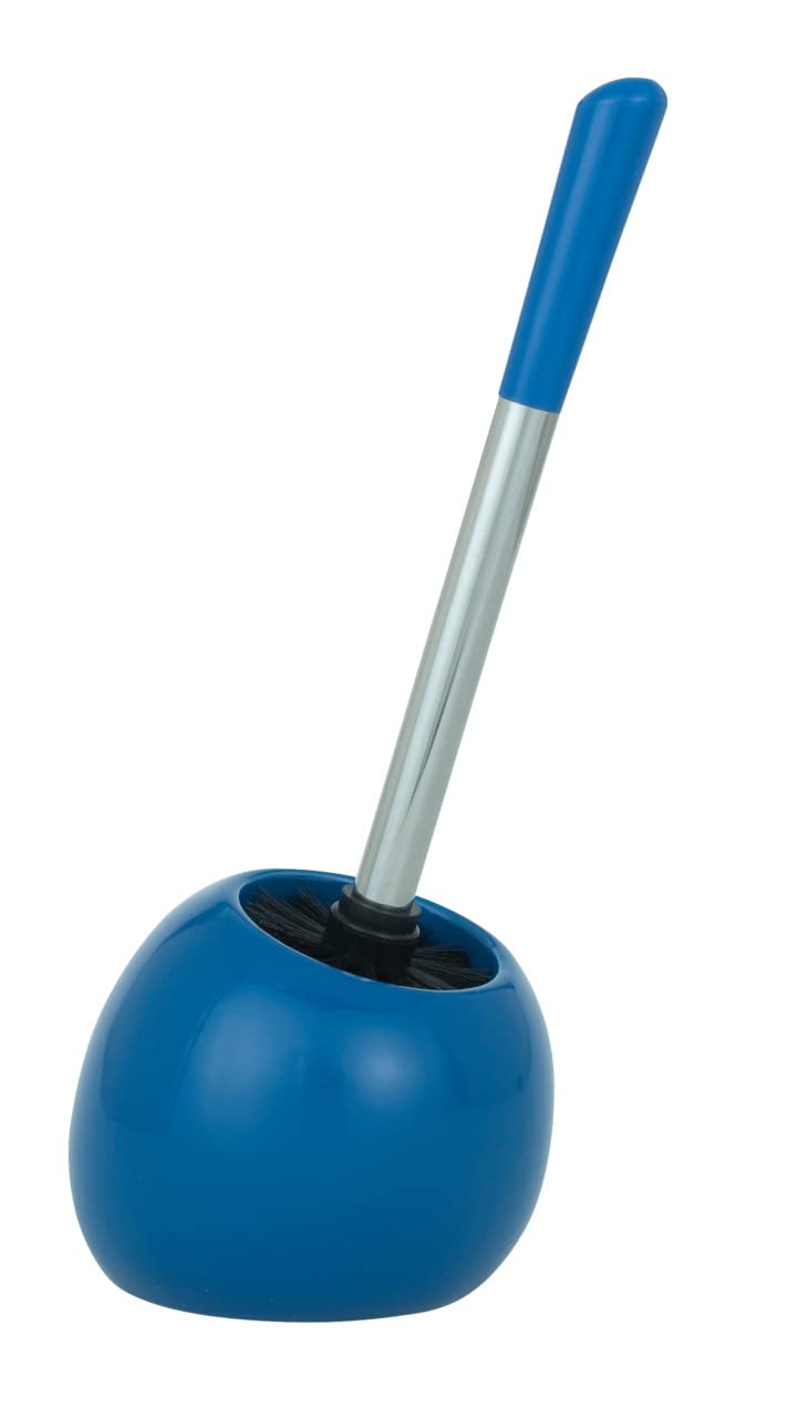 WENKO 19298100 Toilet Brush Polaris Dark Blue - Ceramic, 15 x 34.5 x 14.5 cm, Dark Blue