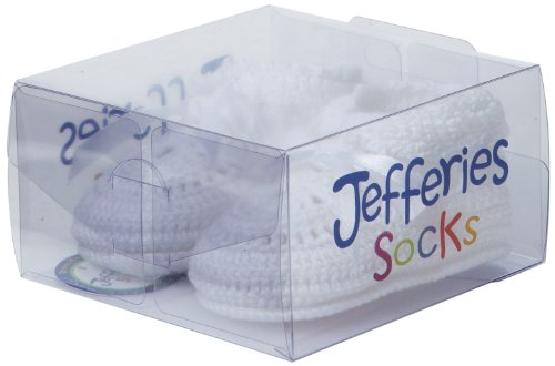 Jefferies Socks Baby Girls efferies Socks Baby Girls Boys Satin Ribbon Hand Crochet Bootie efferies Socks Baby Girls Boys Satin Ribbon Hand Crochet Bootie, White/White, Newborn