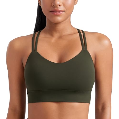 Image of CRZ YOGA Softness Mold Butterluxe Sports Bras | Molded Cup, Light Support, Yoga, Extremely Soft, Longline, Strappy Back, Scoop Neck, for Women