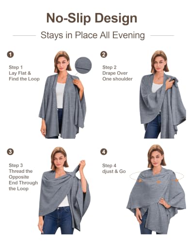 Image of PULI Womens Cross Front Poncho Shawl Wrap Elegant Wedding Formal Gift