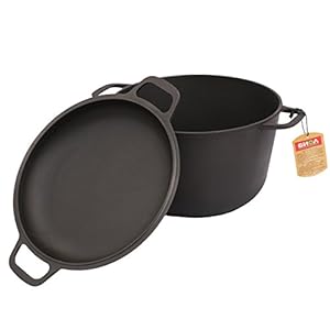 BIOL Gietijzeren kookpan 3 liter met pannendeksel, geschikt voor alle warmtebronnen