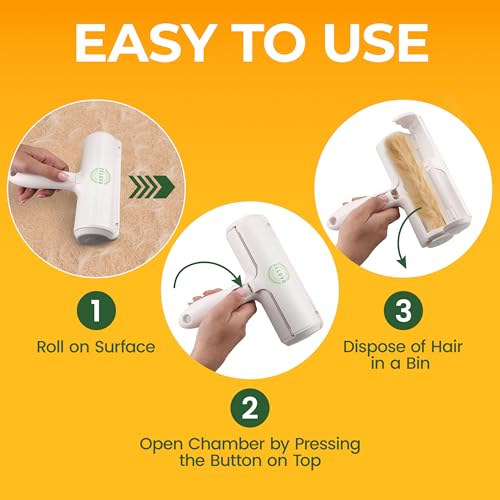 Pet Hair Remover for Furniture – Reusable Lint Roller and Pet Hair Removal Tool for Couch, Carpet, Bedding, Clothes, Car Seats – Multi-Surface Roller for Dog and Cat Fur - Image 4