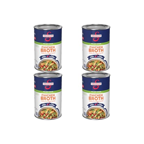 Image of Swanson 33% Less Sodium Chicken Broth, 14.5 oz Can (Pack of 4)